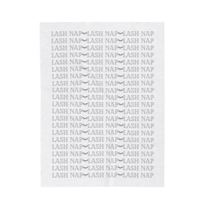 "Lash Nap" Velveteen Plush Blanket - WHITE/BLACK