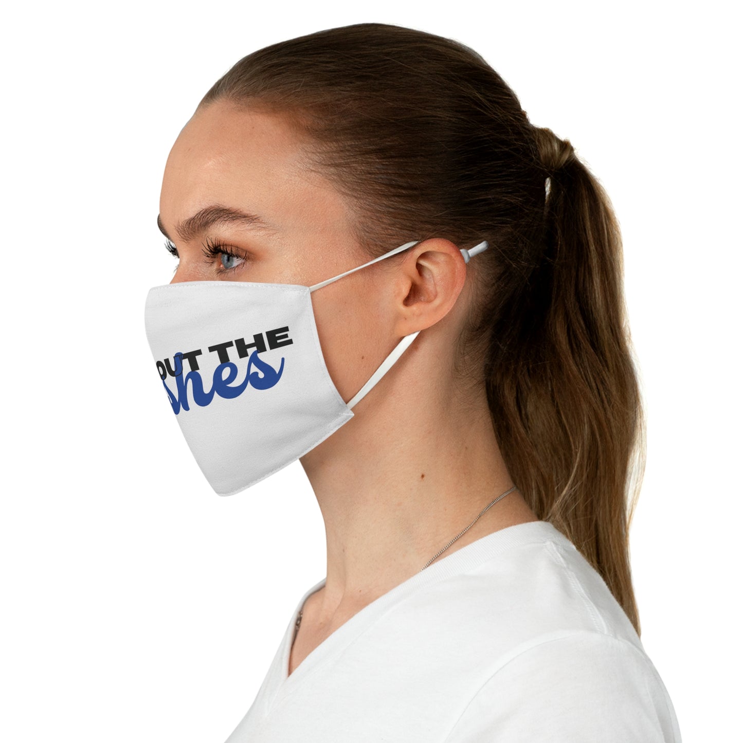"It's About The Lashes" Fabric Face Mask - White/Blue/Black