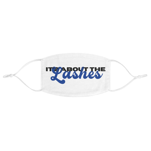 "It's About The Lashes" Fabric Face Mask - White/Blue/Black