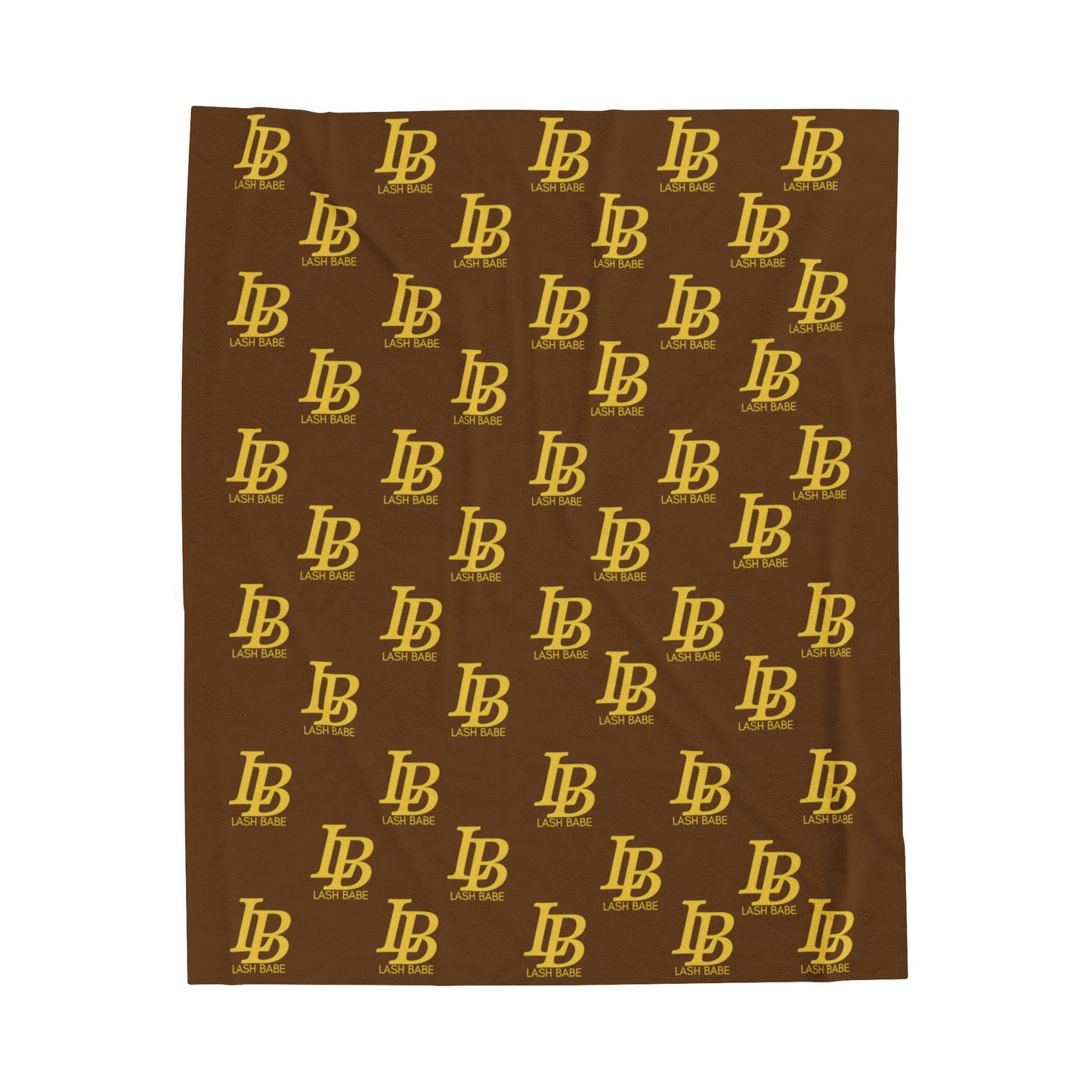 "Lash Babe" Velveteen Blanket - Brown/Gold